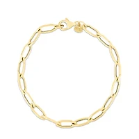 14KT Hexagon Link Bracelet Lobster Clasp