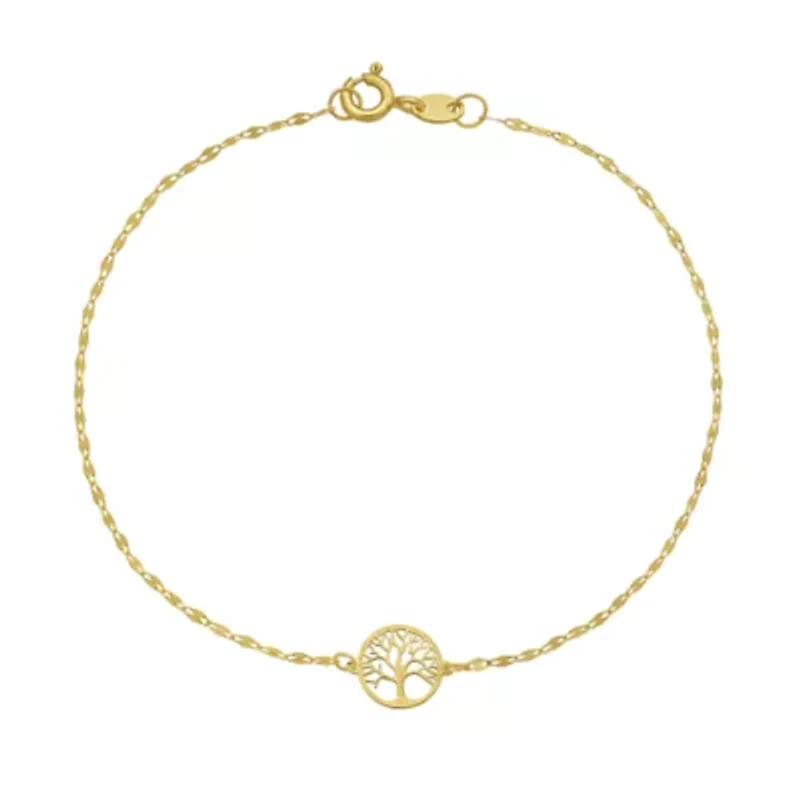 14K 7' Tree Of Life Bracelet with spring clasp