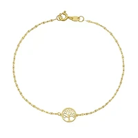 14K 7' Tree Of Life Bracelet with spring clasp