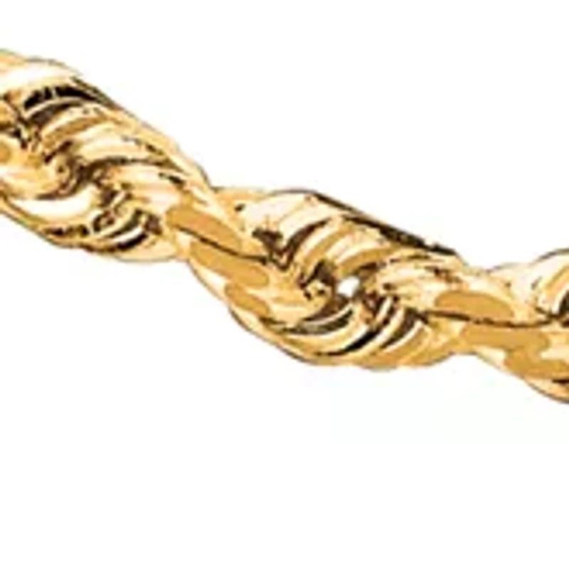 Solid Rope Chain Necklace in 14k Yellow Gold