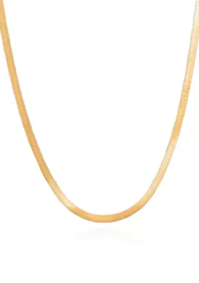 14k Yellow Gold Herringbone Necklace