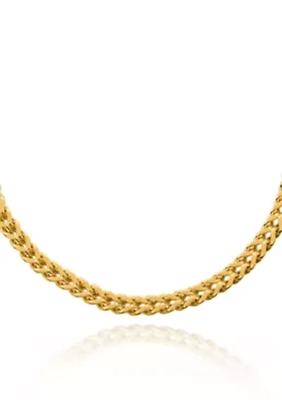 14k Yellow Gold Square Franco Necklace