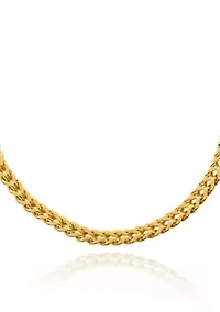 14k Yellow Gold Square Franco Necklace