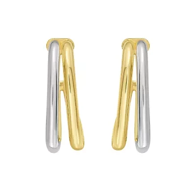 14KT U Shaped Split Hoop Earring