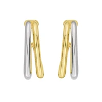 14KT U Shaped Split Hoop Earring
