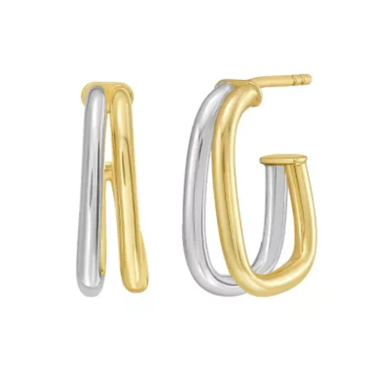 14KT U Shaped Split Hoop Earring