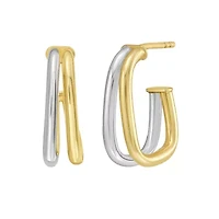 14KT U Shaped Split Hoop Earring