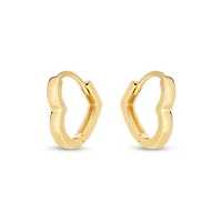 10KY Heart Hoop Earring Snap Clasp