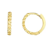 10KY Textured Hoop earring Snap Clasp