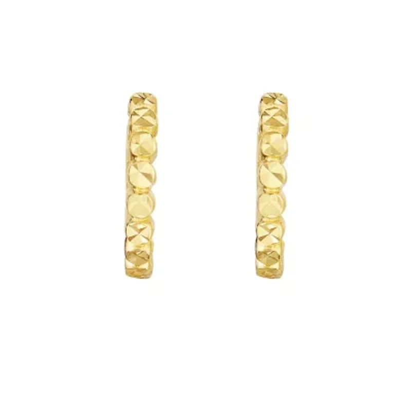 10KY Textured Hoop earring Snap Clasp