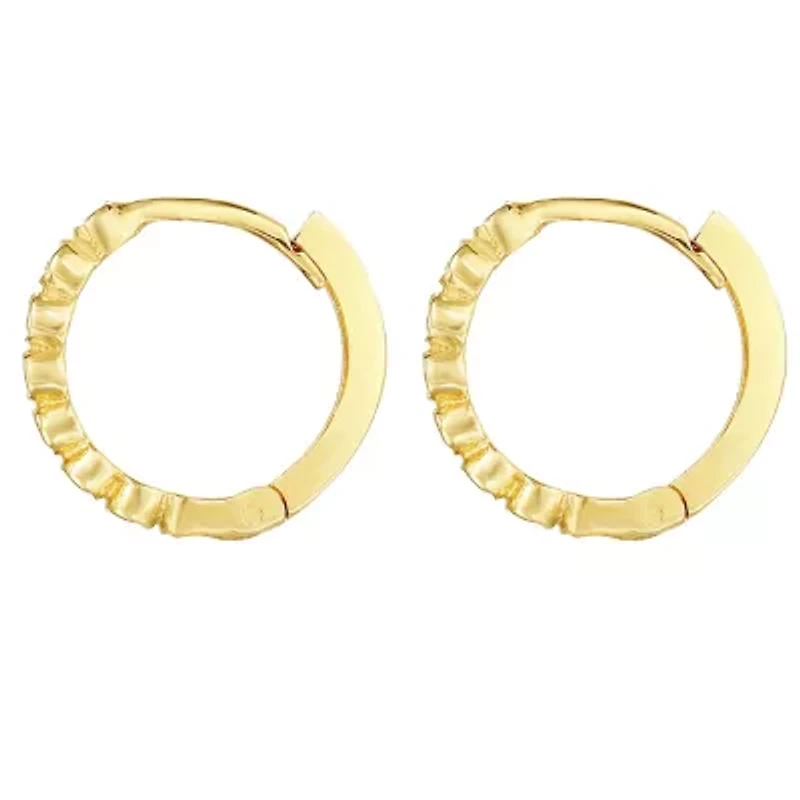 10KY Textured Hoop earring Snap Clasp