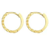 10KY Textured Hoop earring Snap Clasp