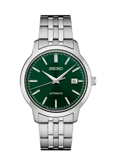 Essentials Stainless Steel Green Dial Watch