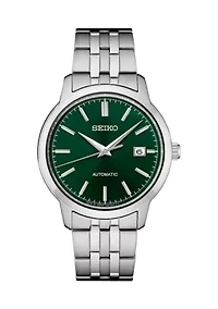 Essentials Stainless Steel Green Dial Watch