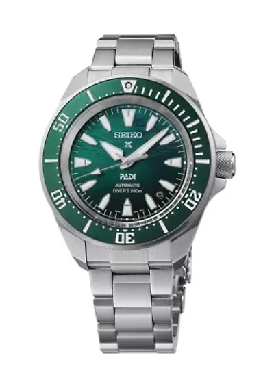 Prospex, PADI SE, Automatic, Green Dial and Green Bezel, Sterling Silver Case and Bracelet