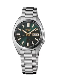 Stainless Steel 5 Sports Green Dial Watch
