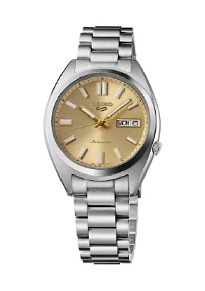 Sterling Silver 5 Sports Gold Dial Watch