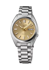 Sterling Silver 5 Sports Gold Dial Watch