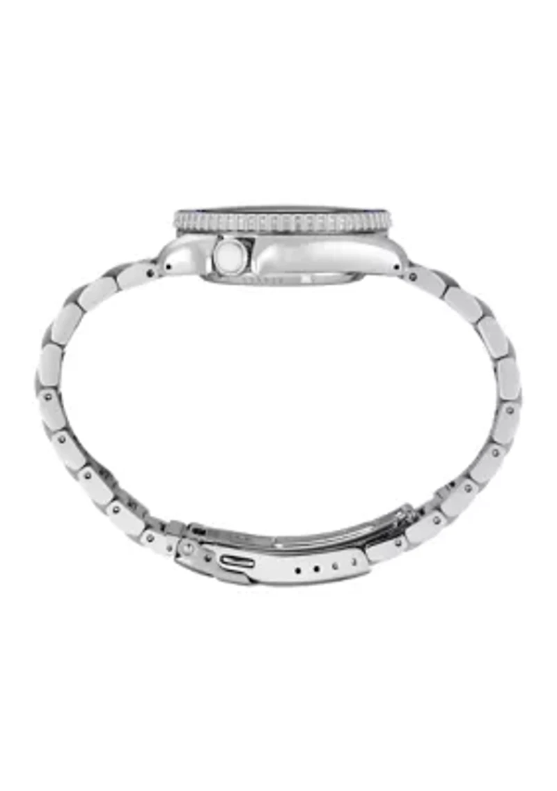 Seiko 5 Sports, Automatic Movement, Sterling Silver Case & Bracelet, Blue Dial Watch