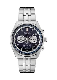 Essentials Quartz Chronograpgh Blue Dial Stainless Steel Case and Bracelet Watch