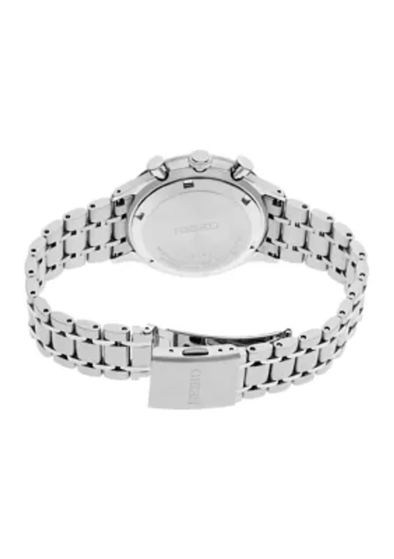 Essentials Watch with Quartz Chronograph, Stainless Steel Case and Bracelet, Green Dial