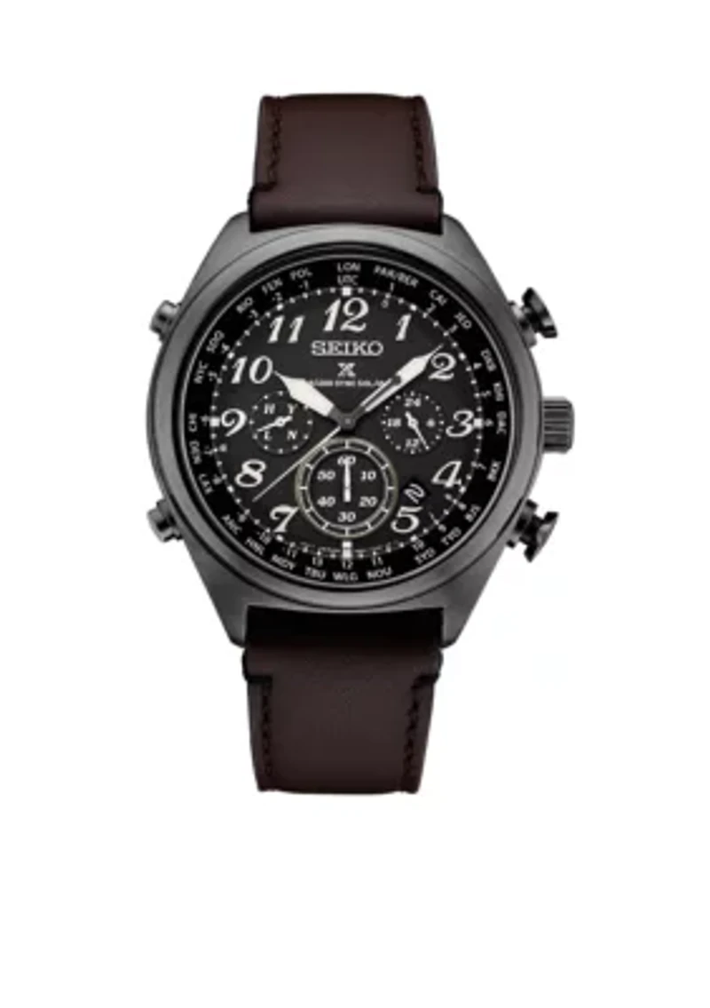 Men's Stainless Steel Black IP Prospex Radio Sync Solar Chronograph Watch