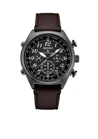 Men's Stainless Steel Black IP Prospex Radio Sync Solar Chronograph Watch