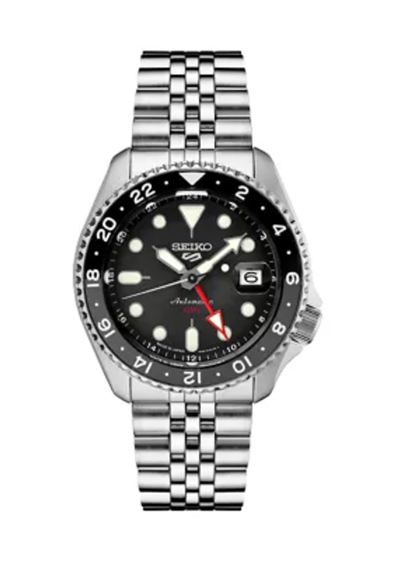 5 Sports Stainless Black Dial Watch