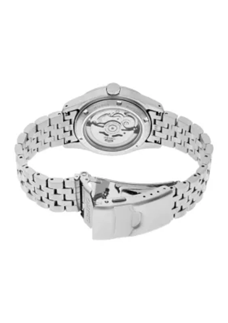 Seiko 5 Sports Stainless Steel Automatic GMT White Dial Watch