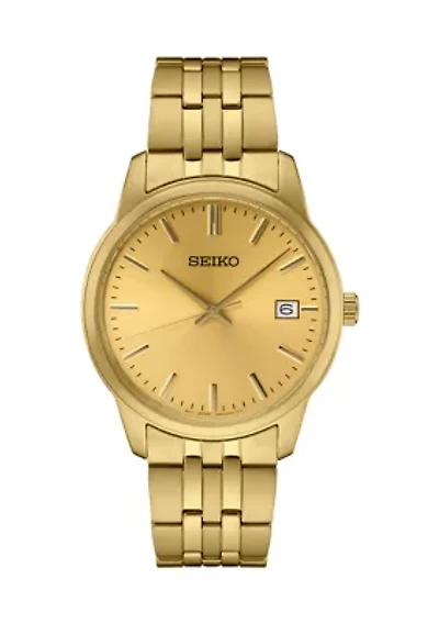 40 Millimeter Quartz Gold Tone Date Display Watch 