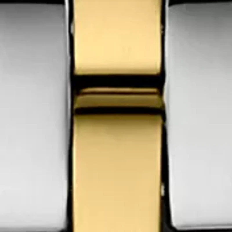 Essential Quartz Crystal Bezel Two Tone Case Watch