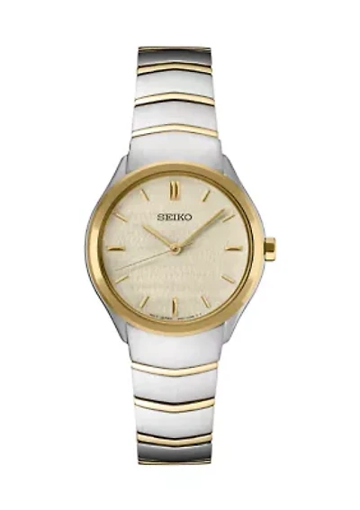 Women's Essentials Quartz Two Tone Case and Bracelet Watch