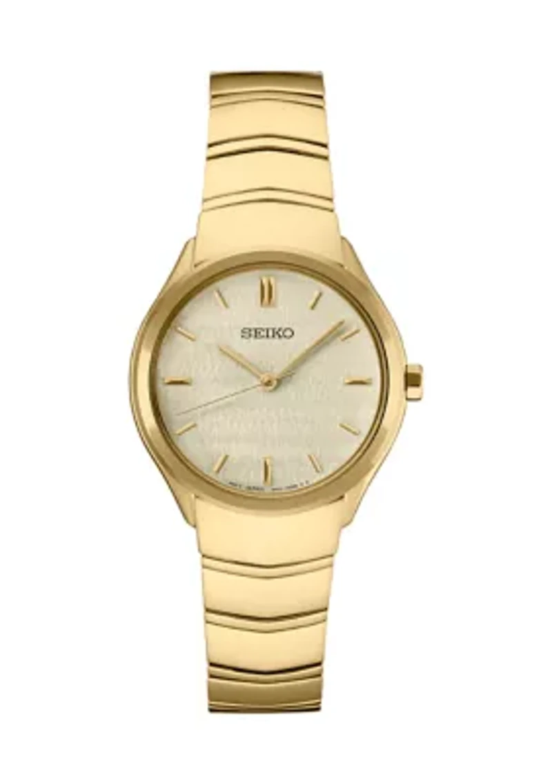 Women's Essentials Quartz Yellow Tone Case and Bracelet Watch