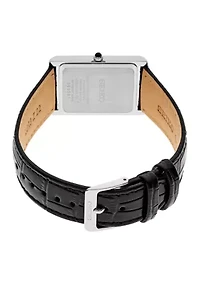 Essentials Sterling Silver Quartz White Dial Watch