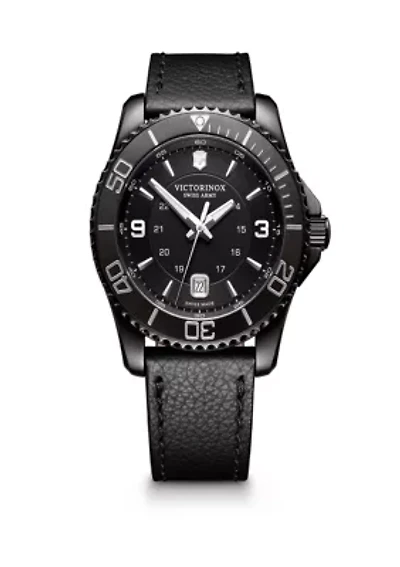Men's Maverick Black Leather Watch