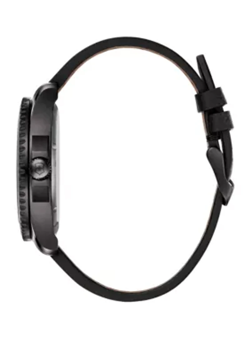 Men's Maverick Black Leather Watch