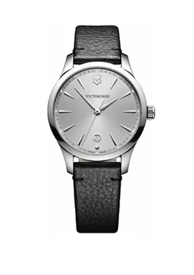 Stainless Steel Leather Strap Watch