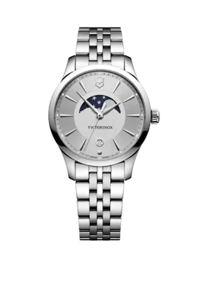 Moon Dial Stainless Steel Watch