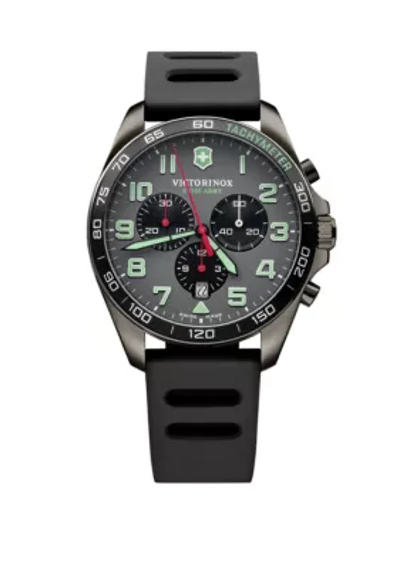 Men's Gunmetal Force Field Rubber Strap Watch