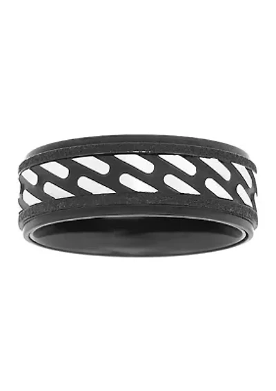 Stainless Steel Ring with Black Ion Plating