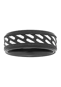Stainless Steel Ring with Black Ion Plating