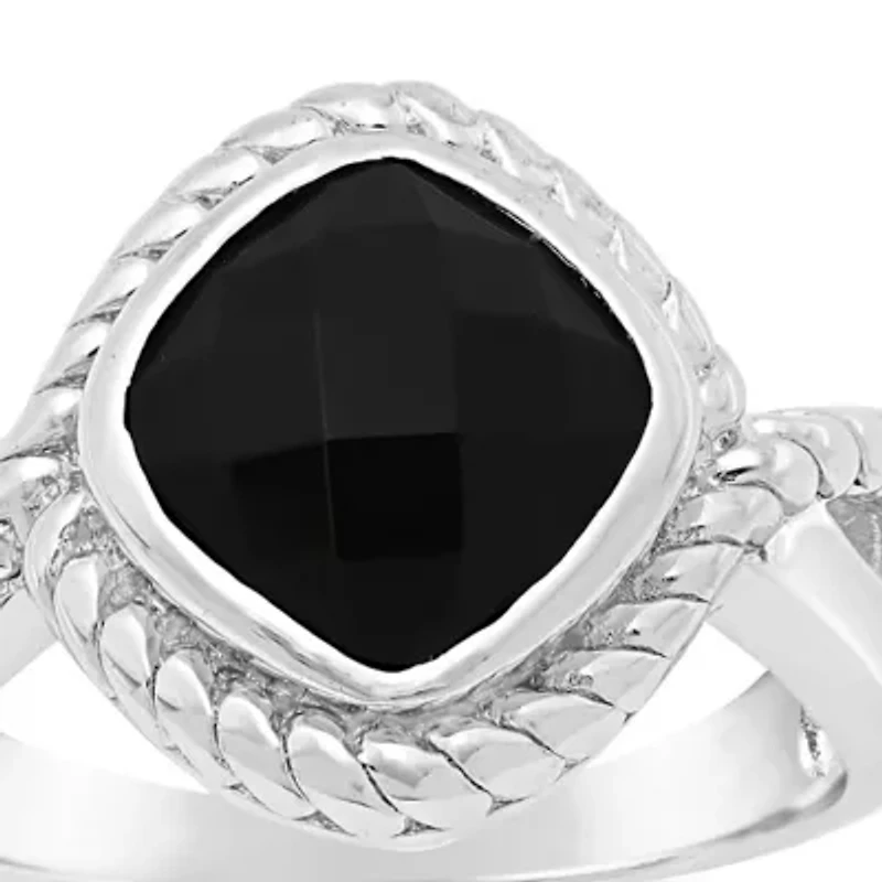 2 1/5 ct. t.w. Black Onyx Ring Sterling Silver