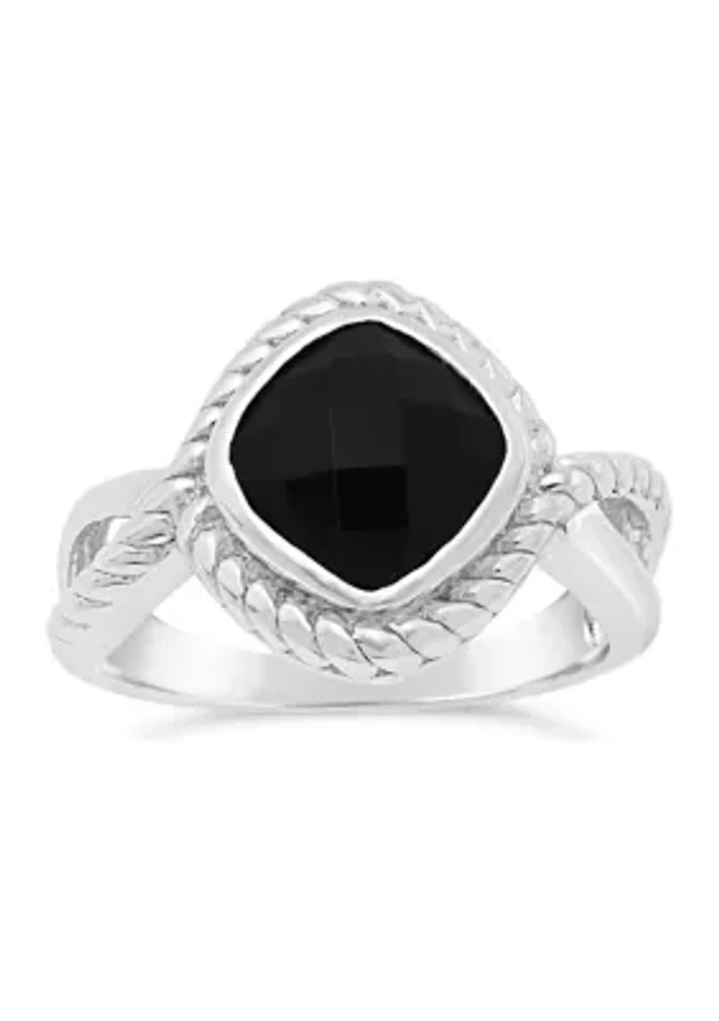 2 1/5 ct. t.w. Black Onyx Ring Sterling Silver