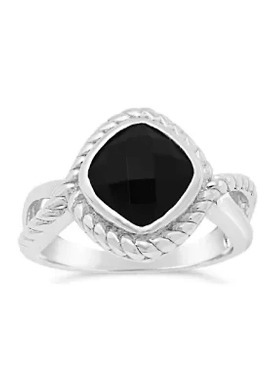 2 1/5 ct. t.w. Black Onyx Ring Sterling Silver