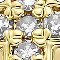 1/8 ct. t.w. Diamond Sideways Cross Open Shank Ring Sterling Silver with 14K Yellow Gold Plate
