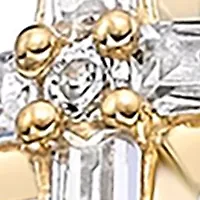 1/8 ct. t.w. Diamond Sideways Cros Ring Sterling Silver with 14K Yellow Gold Plate