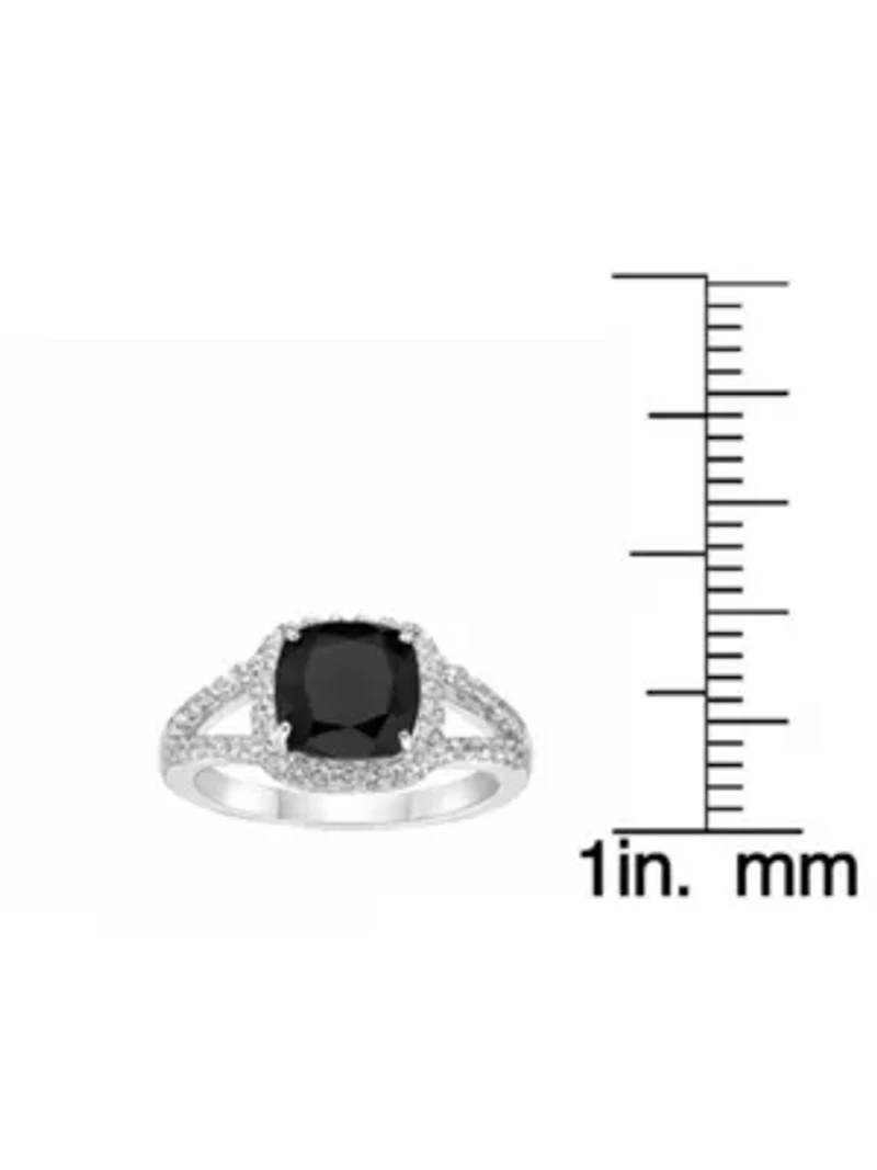 1.95 ct. t.w. Black Onyx and 1/2 White Topaz Ring Sterling Silver