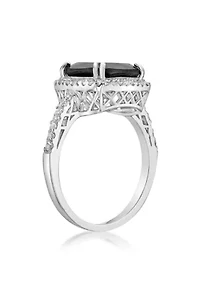ct. t.w. Black Onyx and 1/ Lab-Created White Sapphire Ring Sterling Silver