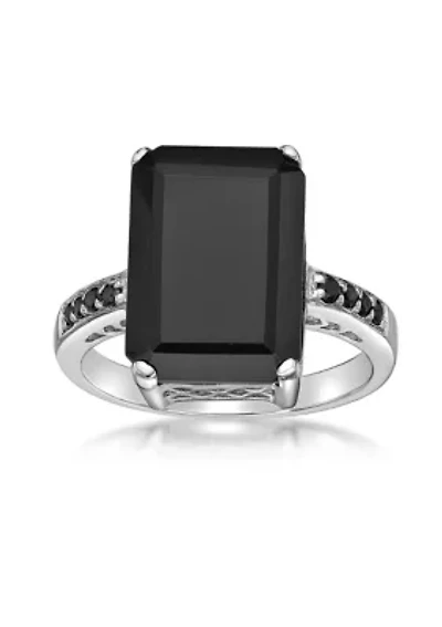 ct. t.w. Black Onyx and 1/ Spinel Ring Sterling Silver