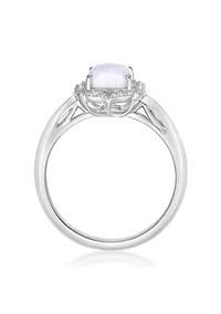 Lab Created 1 ct. t.w. Lab-Created Opal and 1/4 White Sapphire Ring Sterling Silver